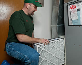 Change your furnace air filter to keep HVAC equipment running well